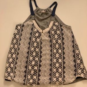 Lace detailed halter tank